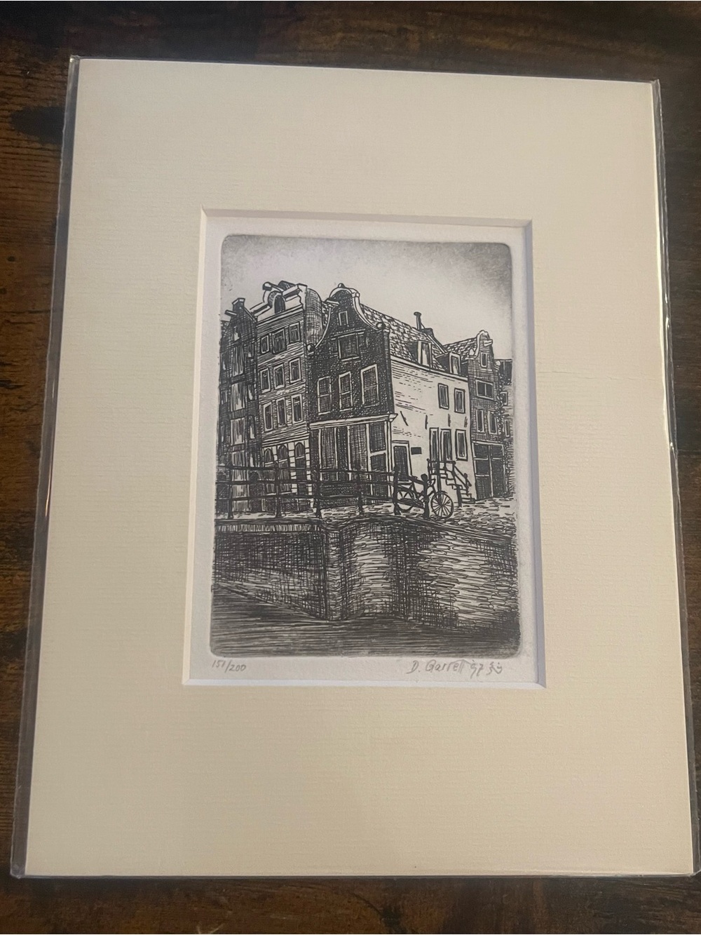 Black and White Canal Scene Wall Art - Unbranded
